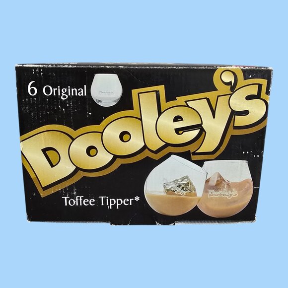 Dooley's Original Toffee Tipper Shot Round Bottomed Glasses Set Of 6 in Box - Picture 9 of 14